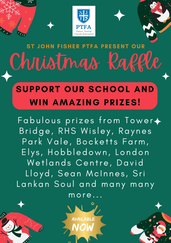 St John Fisher PTFA Christmas Raffle 2024 promotional image
